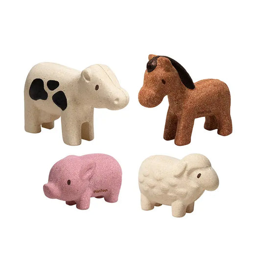 Simple Wooden Farm Animal Figures – Sustainable & Safe Play